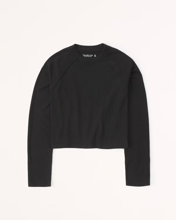 Women's Long-Sleeve Essential Raglan Tee | Women's Tops | Abercrombie.com | Abercrombie & Fitch (US)
