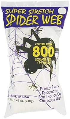 Fun World Super Stretch Spider Web for Halloween Indoor/Outdoor Decoration 8.4 oz 800sqft | Amazon (US)