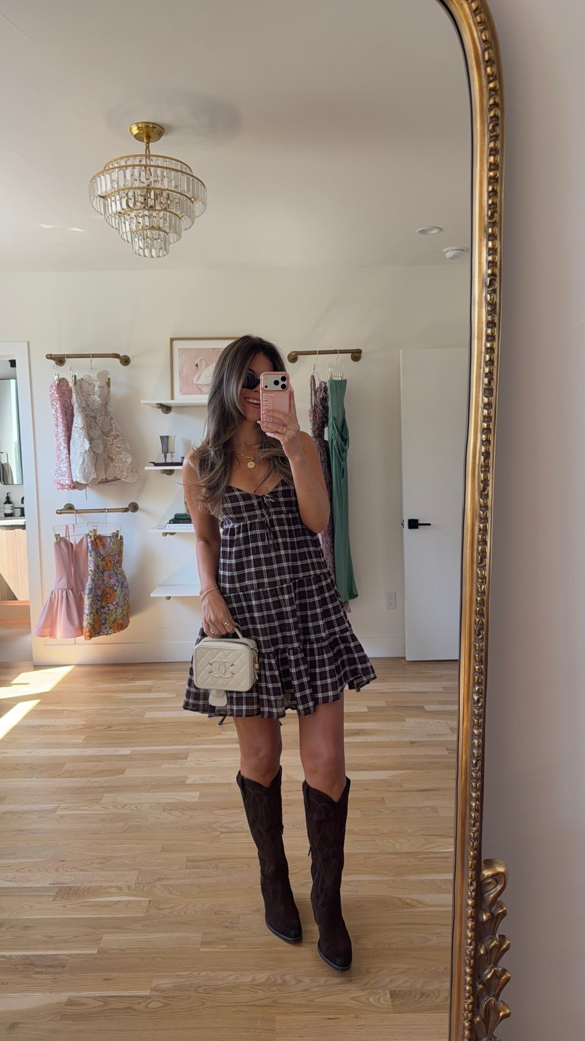 walmart brown plaid babydoll mini with a tie-front neckline and spaghetti straps dress under $30 for summer into fall 🤍

I’m 5’4” and typically wear a size small/2
• sized down to xs 

electric picks: emerson20

summer dresses, casual summer outfits, summer outfit ideas, everyday summer outfits, summer fashion finds, fall outfits, fall dresses, autumn outfits, sweater dresses, midi dresses, long sleeve dresses, casual outfits, thanksgiving outfits, family photo outfits, date night outfits, work outfits, fall fashion, autumn fashion, cozy outfits, transitional outfits, neutral outfits, everyday outfits, weekend outfits, women’s fashion, affordable dresses

#LTKSeasonal #LTKU #LTKgrwm