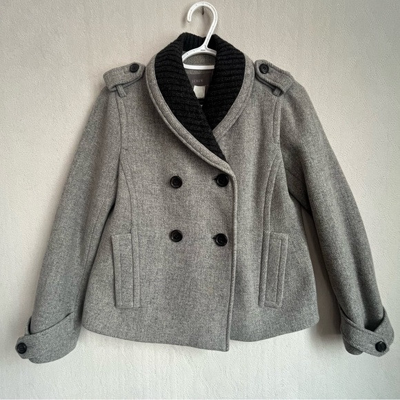 J. Crew Women's Stadium Cloth Nello Gori Gray Wool Coat Sz 2P | Poshmark