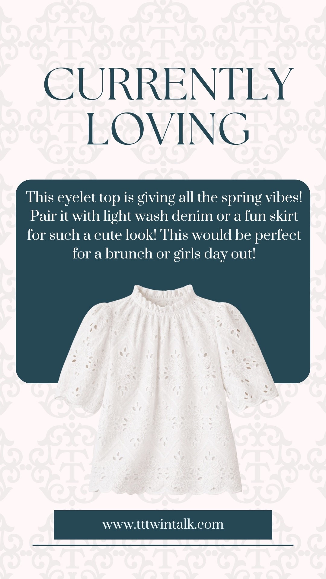 This eyelet top is giving all the spring vibes! Pair it with light wash denim or a fun skirt for such a cute look! This would be perfect for a brunch or girls day out!

#LTKSeasonal #LTKOver40 #LTKMidsize