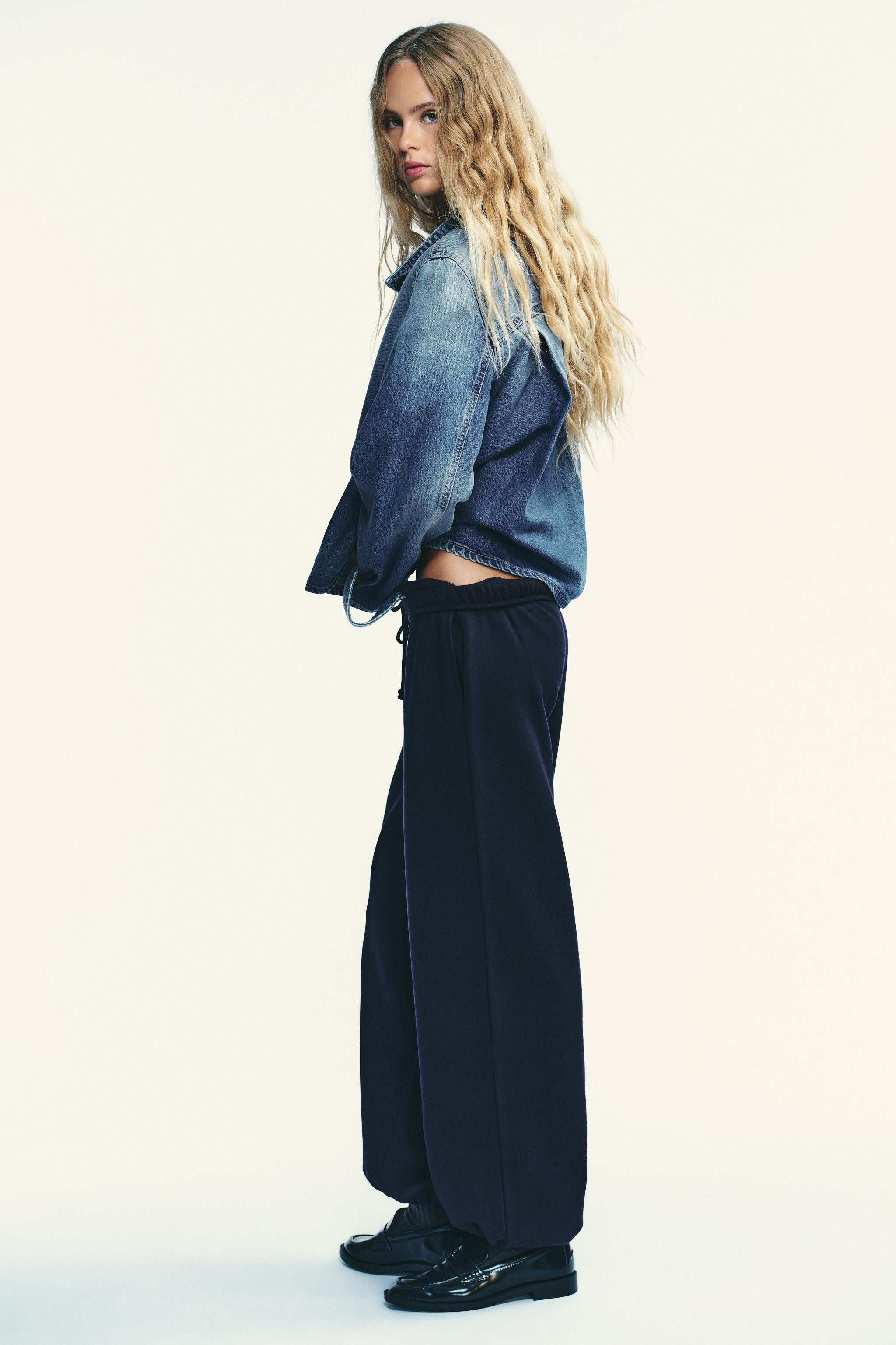 BASIC STRAIGHT FLEECE TROUSERS WITH ADJUSTABLE HEM | Zara UK