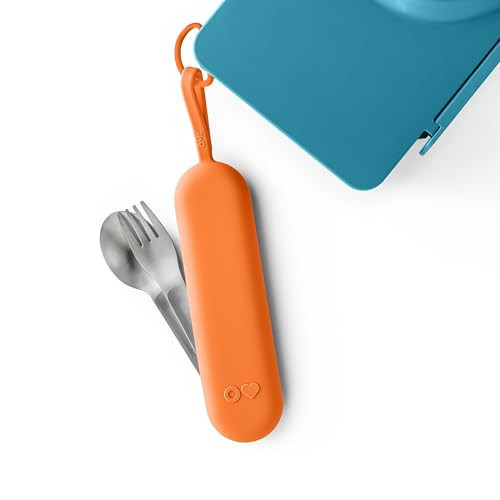 Omie OmieBox Travel Fork & Spoon Set with Case, Orange | Amazon (US)