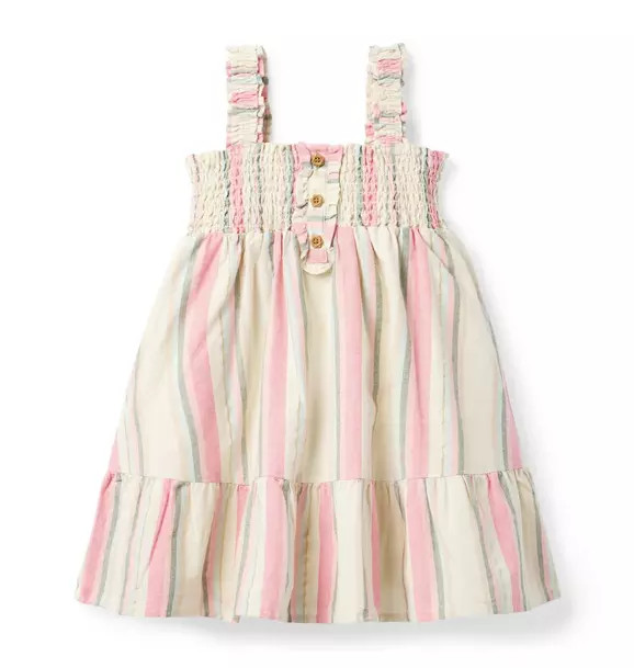 Janie and Jack | Striped Smocked Dress - White / 4 | Janie and Jack