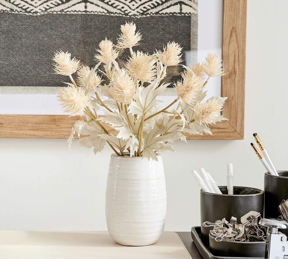 Dried Thistle Arrangement in Ceramic Vase | Pottery Barn (US)