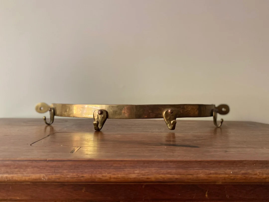 Antique/vintage solid brass wall rack | Etsy (US)