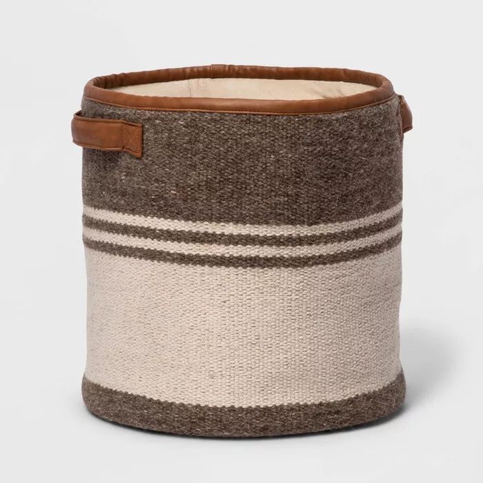Hand Woven Cotton Wool Basket Natural - Threshold™ | Target