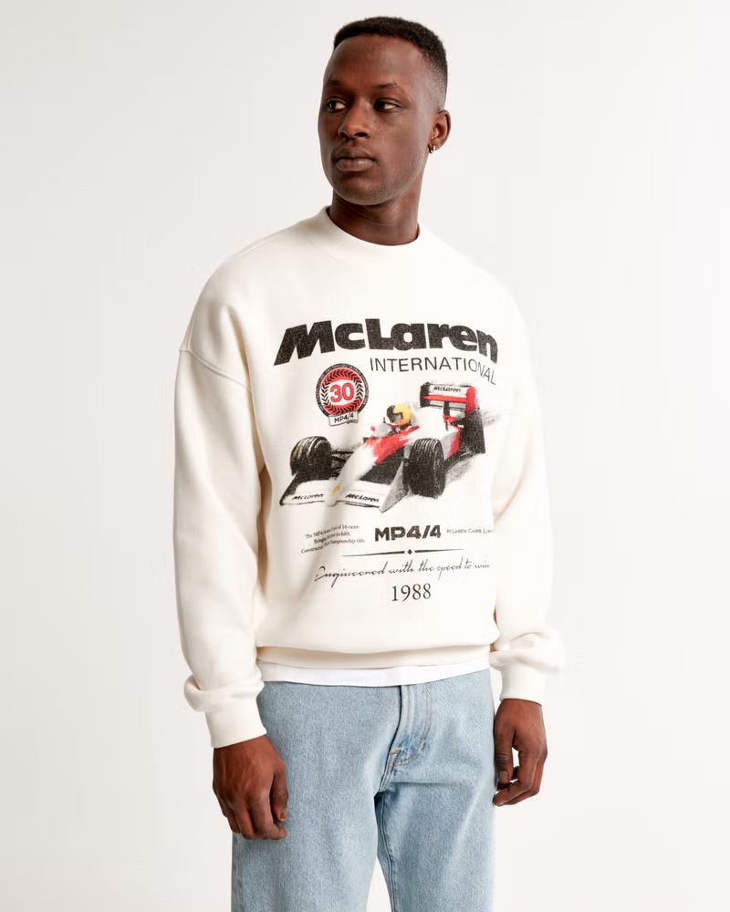 Men's McLaren Graphic Crew Sweatshirt | Men's Tops | Abercrombie.com | Abercrombie & Fitch (UK)