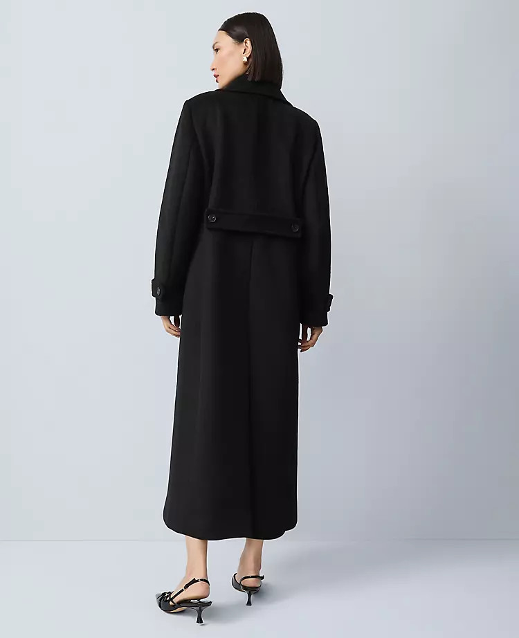 Fitted Double Breasted Long Coat | Ann Taylor