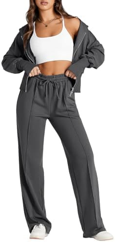 Herseas Womens 2 Piece Casual Outfit Workout Hoodie Sweatsuits with Sweatpant Travel Airport Trac... | Amazon (US)