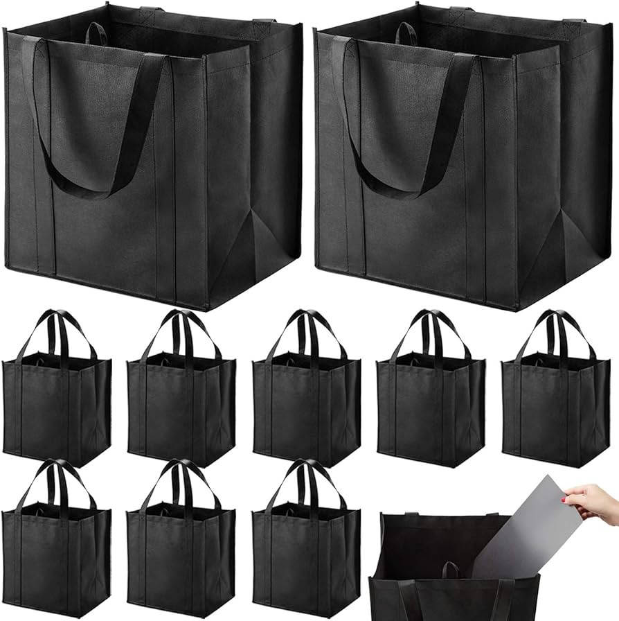 NERUB Set of 10 Reusable Grocery Bags Heavy Duty Shopping Bags Large Grocery Totes with Reinforce... | Amazon (US)