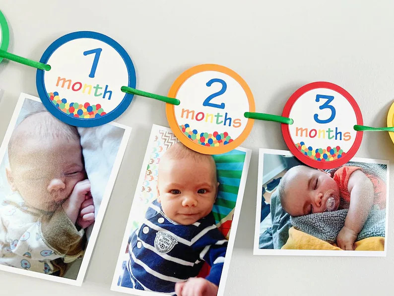 Let's Have a Ball First Birthday Milestones Photo Banner, Its a Ball to Be One, Its a Ball to Be ... | Etsy (US)
