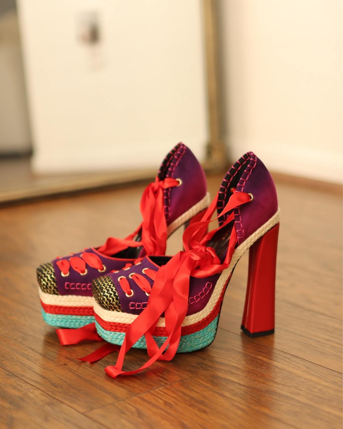 Oh, these are cute and funky and I cannot wait to wear these platform heels from AKIRA.