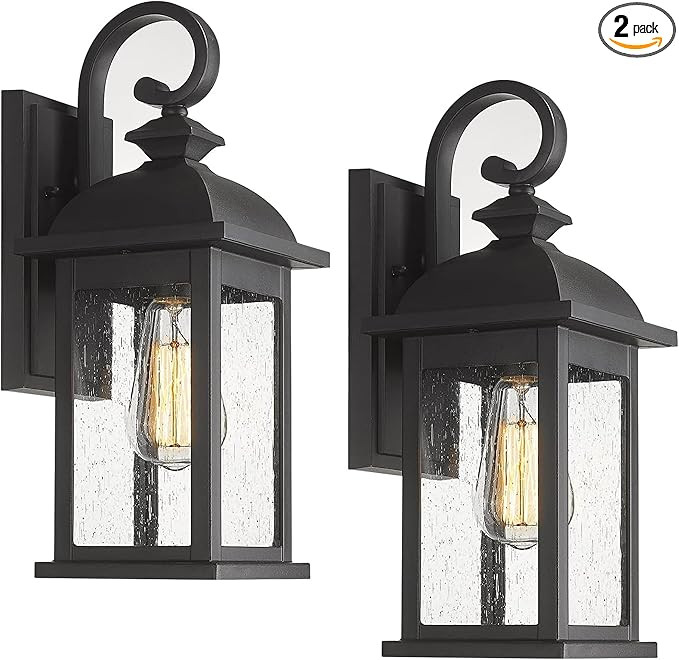 FEMILA Exterior Wall Sconce, 2 Packs Outdoor Waterproof Wall Lights Fixture, E26 Socket Wall Lant... | Amazon (US)