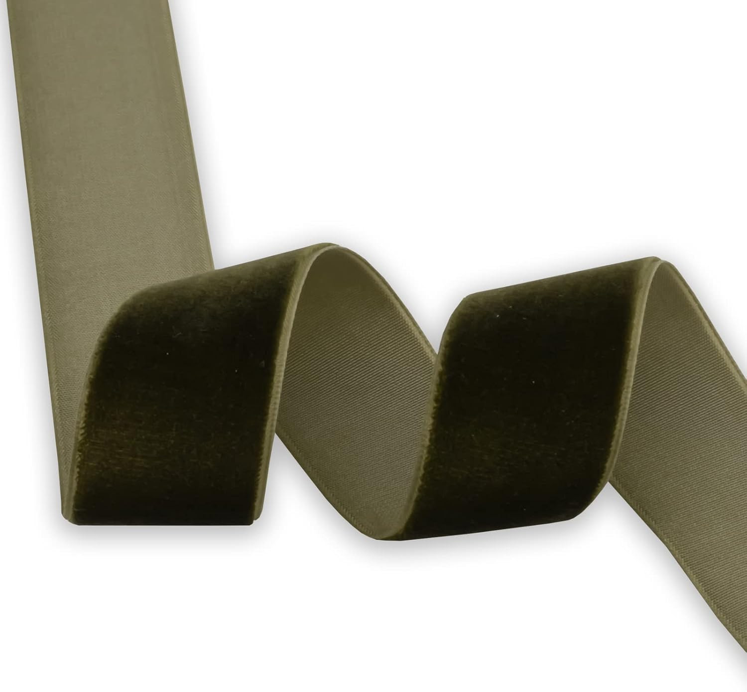 KLTRIBBON Nylon Velvet Ribbon Single Faced,1 Inch X 25Yards Spool (Moss Green) | Amazon (US)