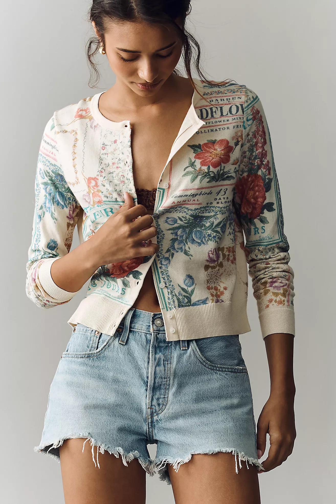 The Juliet Crew-Neck Cardigan Sweater: Cotton Blend Edition | Anthropologie (US)