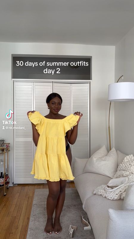 Summer outfits, summer ootd, summer looks, summer fashion, casual outfit, everyday outfit, everyday style, sandals outfit, outfit inspo, outfit ideas, summer dress, yellow dress, cute outfit, mini dress outfit 

#LTKunder50 #LTKsalealert #LTKfit