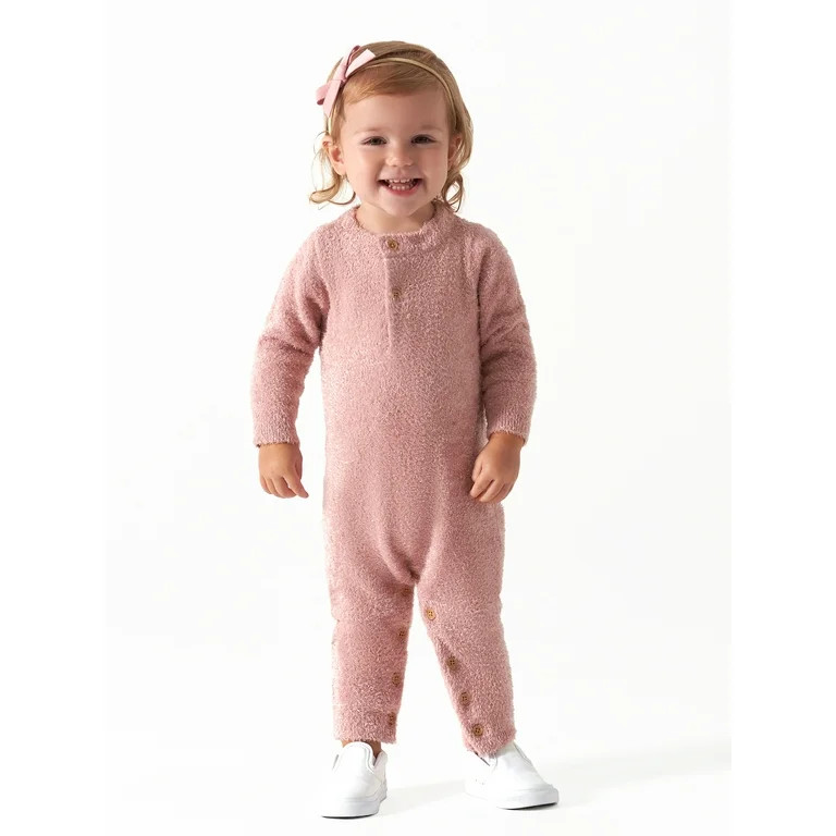 Modern Moments by Gerber Baby Boy or Girl Gender Neutral Long Sleeve Cozy Henley Long Sleeve Romp... | Walmart (US)