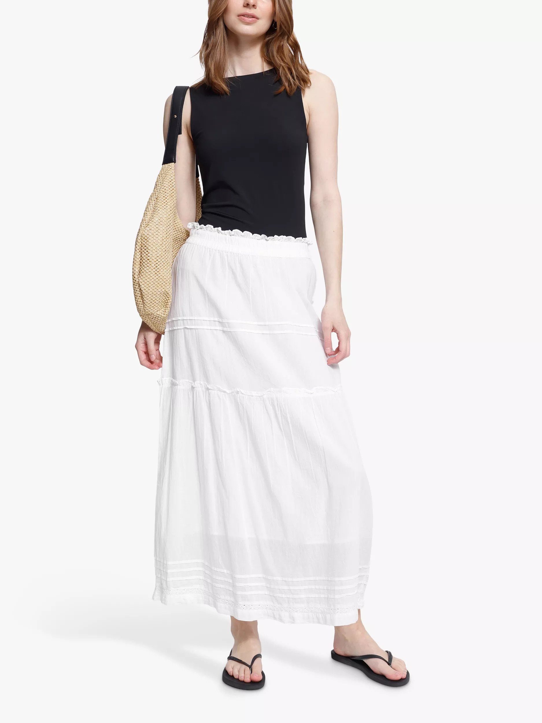 Ihvoilana Lace Maxi Skirt, Cloud Dancer | John Lewis (UK)