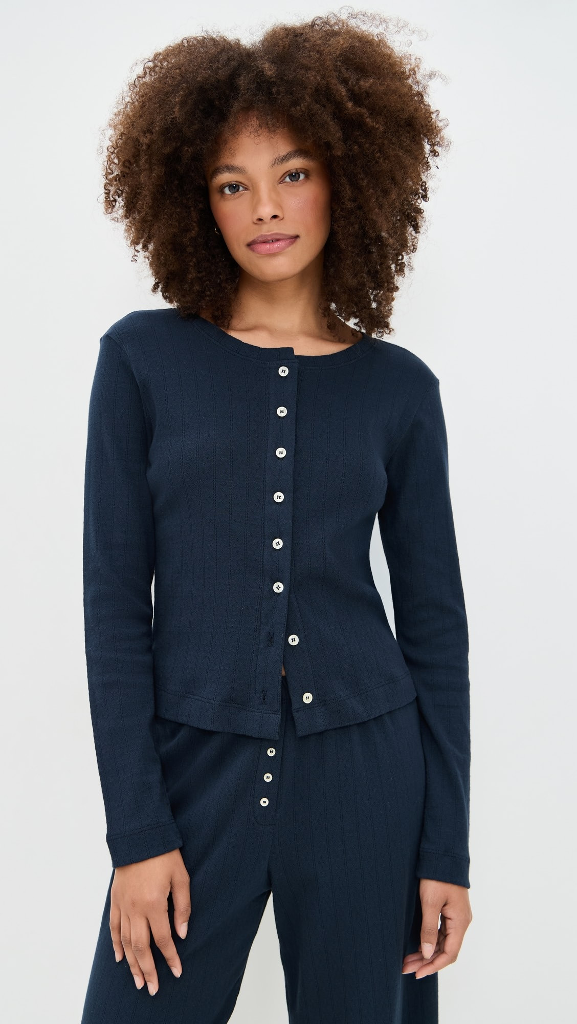 Pointelle Classic Crew Cardigan | Shopbop
