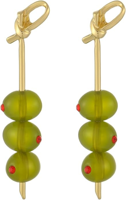 Madison Tyler Fruit Dangle Earrings for Women | Gold Plated Strawberry Apple Cherry Olive Waterme... | Amazon (US)