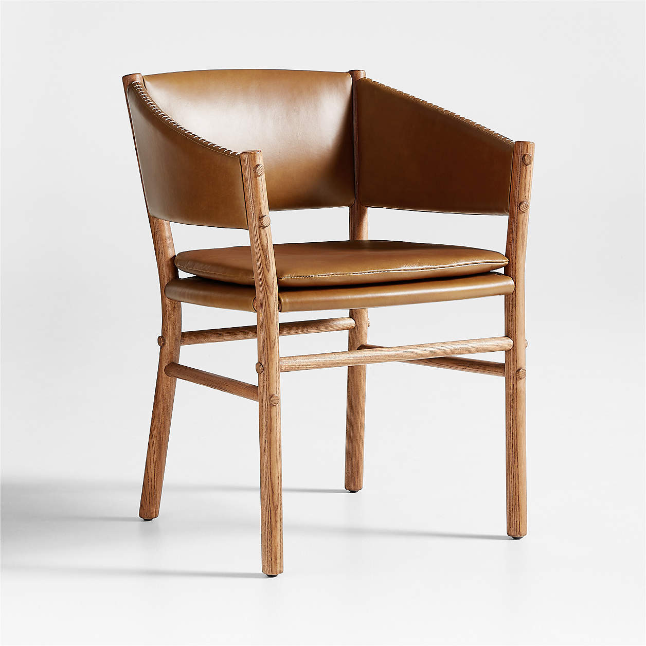 Clyde Brown Leather Dining Chair + Reviews | Crate & Barrel | Crate & Barrel