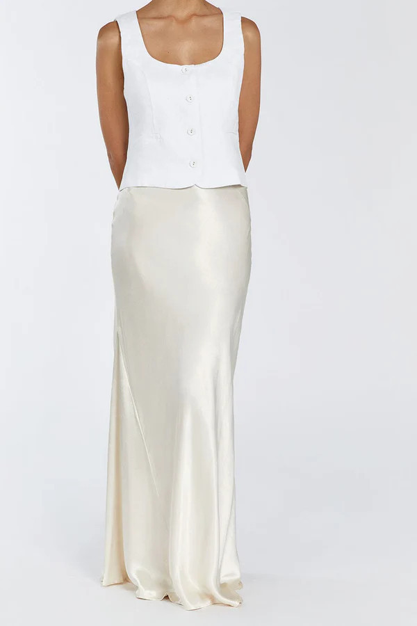 CHARLI CREAM SATIN MAXI SKIRT | DISSH