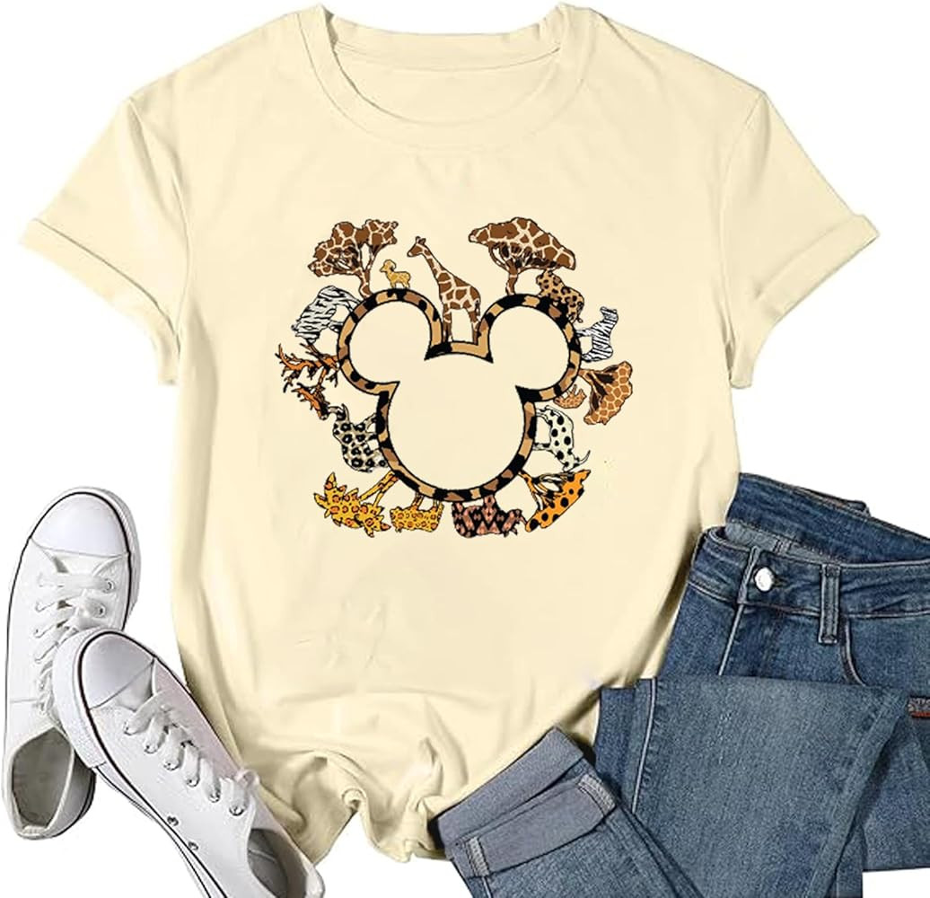 Magical Shirt for Women Magic Kingdom Tshirt Castle Animal Graphic Tee Family Vacation Short Slee... | Amazon (US)