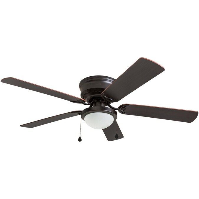Harbor Breeze Armitage 52-in Bronze LED Indoor Flush Mount Ceiling Fan with Light Kit (5-Blade) L... | Lowe's
