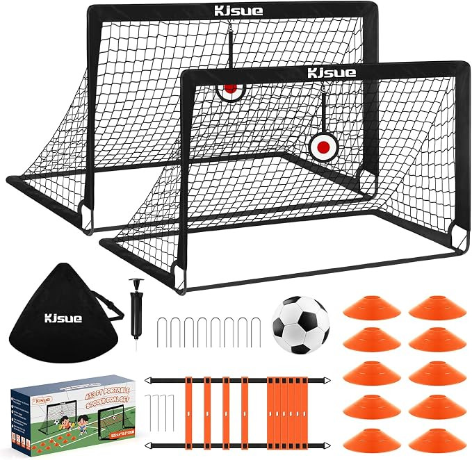 Soccer Goal, Kids Soccer Goals for Backyard Set of 2, 4 x 3ft Soccer Net Training Equipment, Pop ... | Amazon (US)