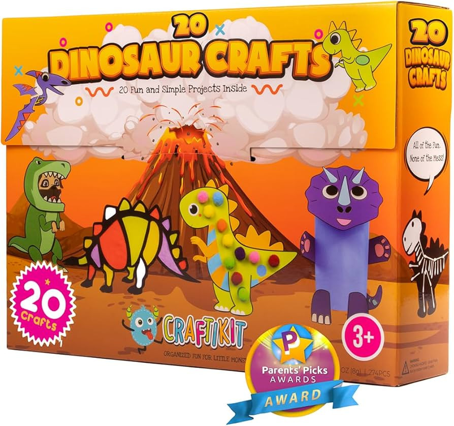 Craftikit® 20 Award-Winning Dinosaur Crafts for Kids - Award-Winning All-Inclusive Fun Toddler A... | Amazon (US)