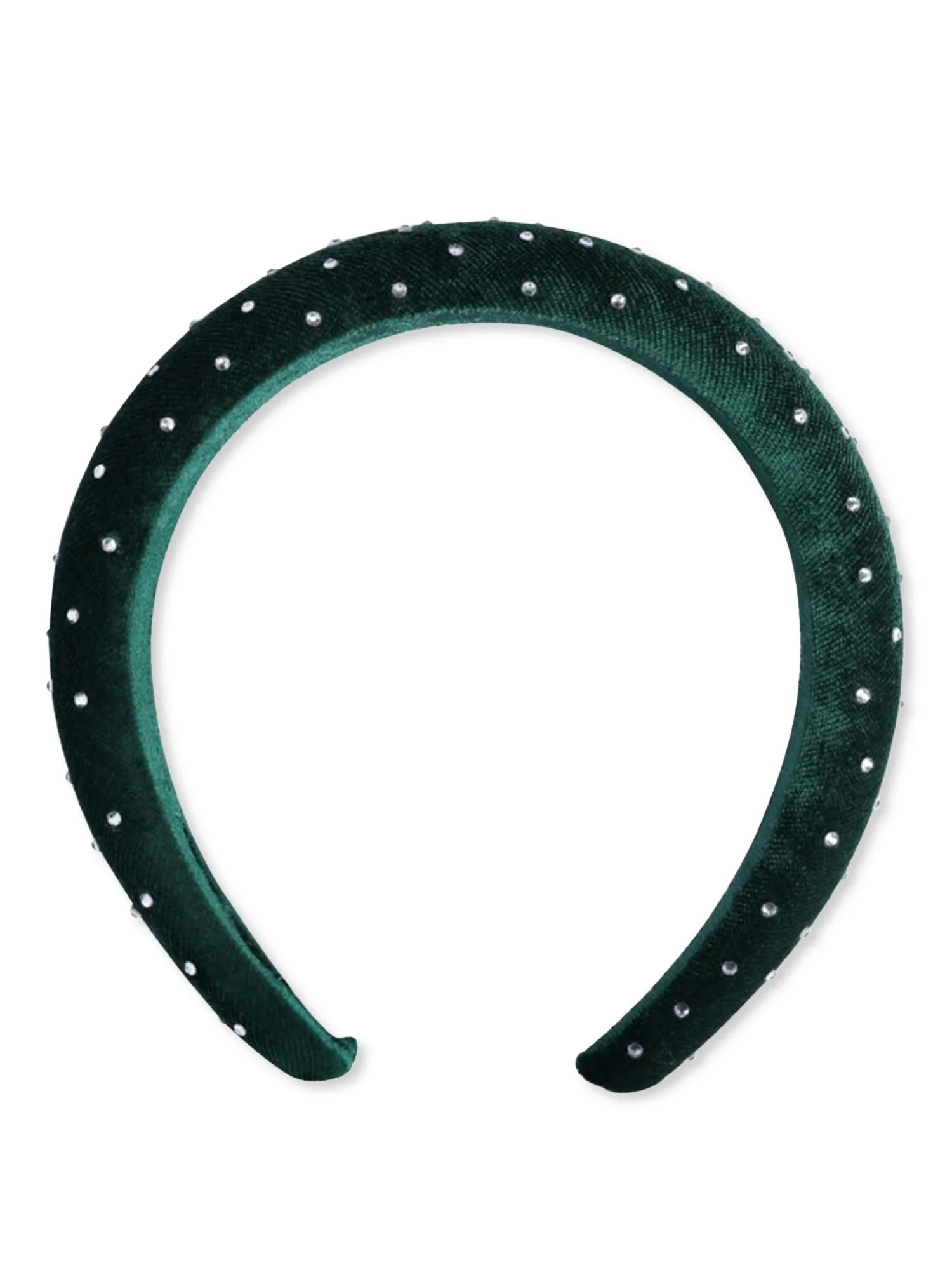 Time and Tru Women’s Embellished Velvet Headband, Green | Walmart (US)