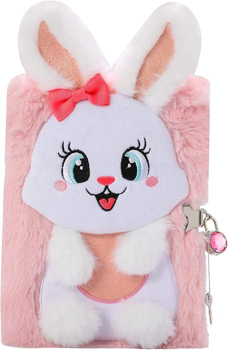 Rabbit Diary for Girls with Lock and Keys, Cute Bunny Journal Notebook for Kids, Plush Lock Diary... | Amazon (US)
