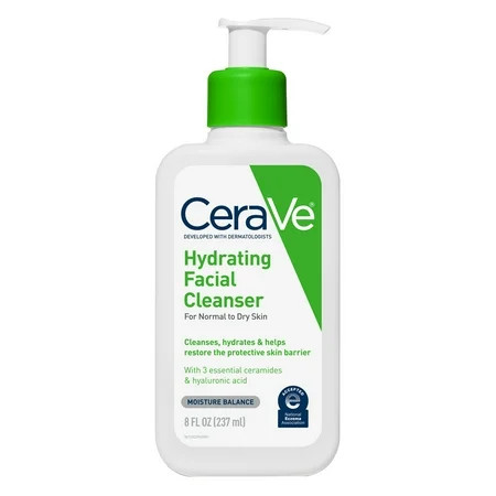 CeraVe Hydrating Facial Cleanser, Daily Face Wash for Normal to Dry Skin, 8 fl oz. | Walmart (US)