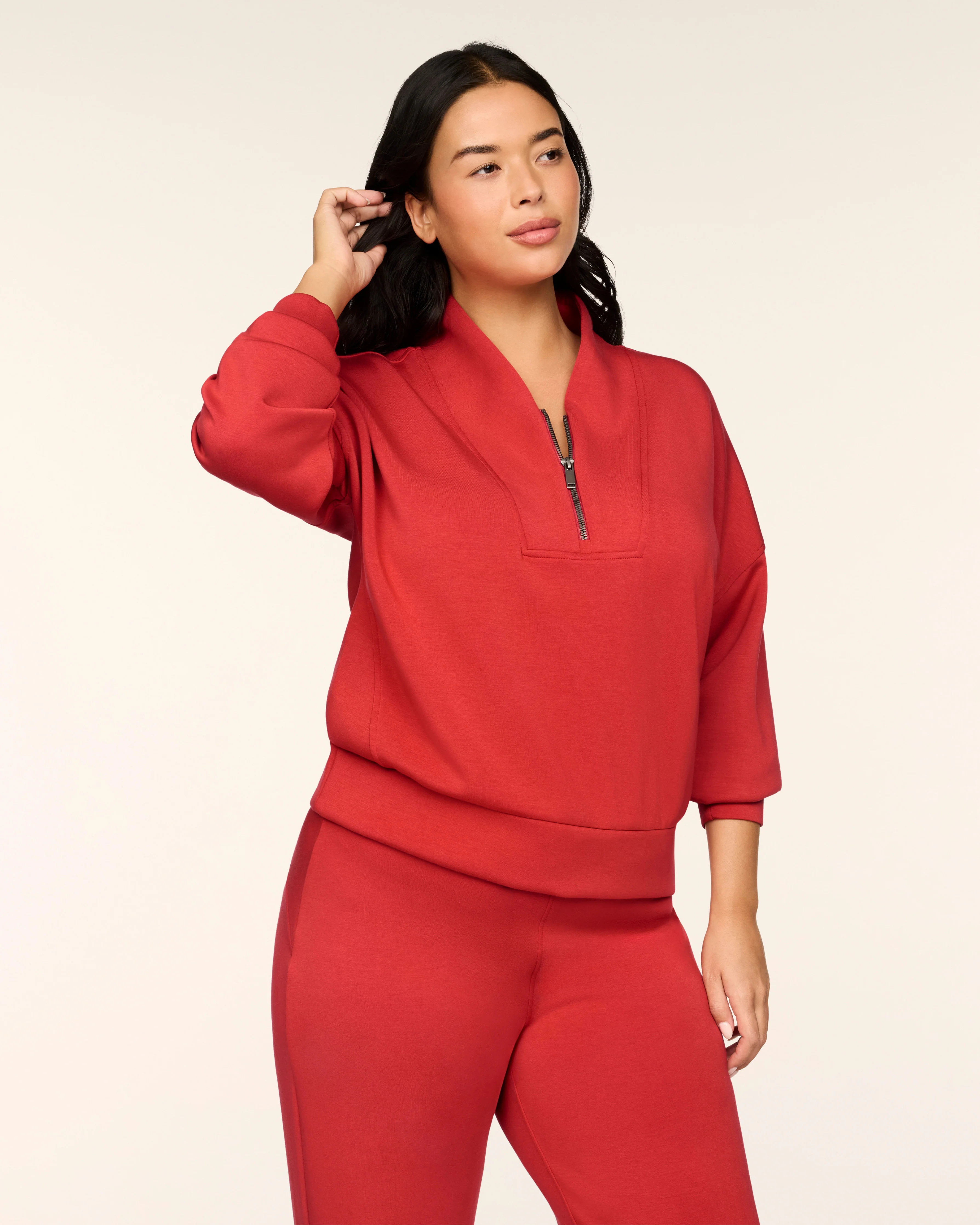 SPANX AirEssentials® Shawl Collar Half Zip | Lip Stain S | Spanx