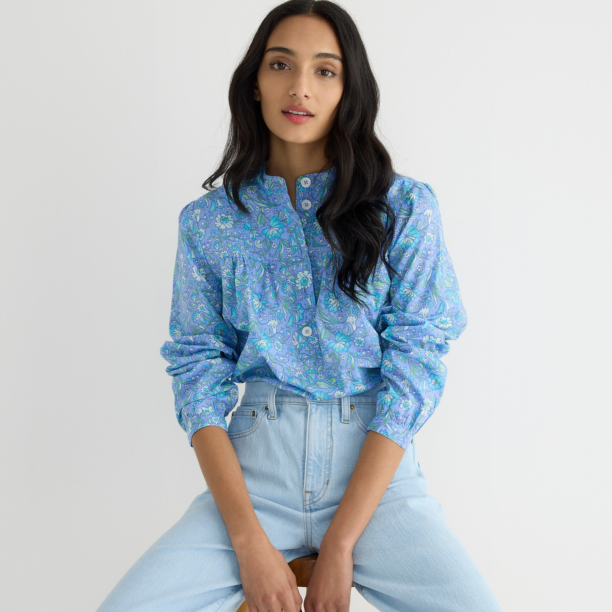 Fresco top in floral cotton poplin | J. Crew US