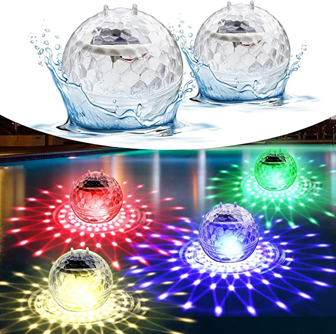 Floating Pool Lights, Solar Pool Lights with RGB Color Changing Waterproof Pool Lights that Float... | Amazon (US)