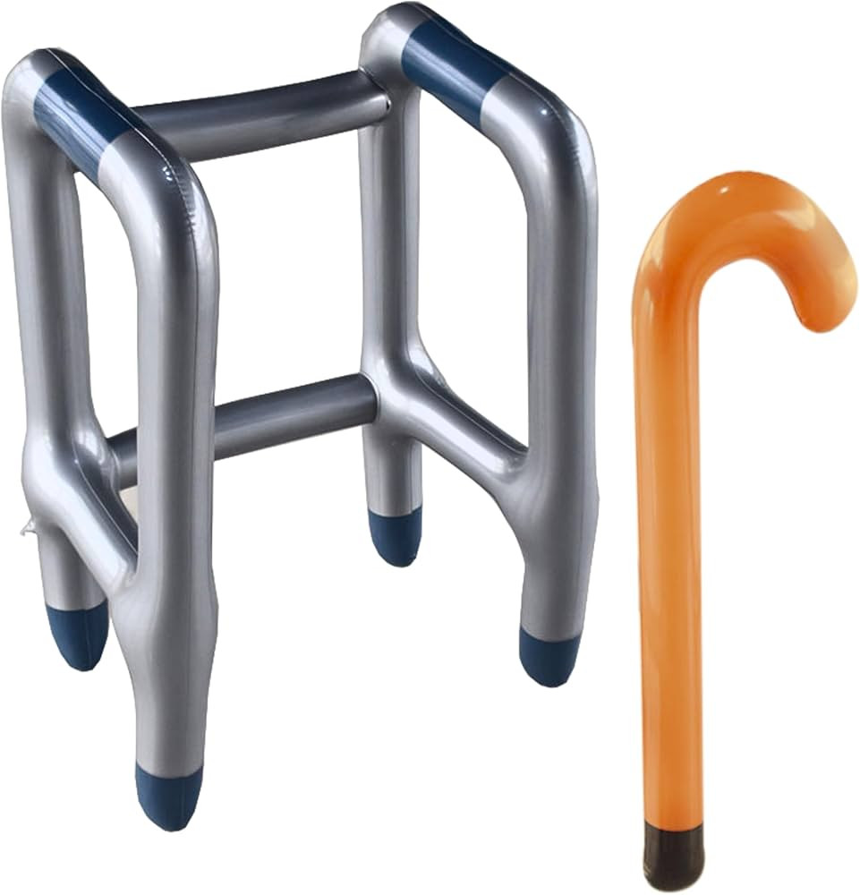 Inflatable Walker and Cane 2 Pcs Set - Old Man Costume Accessories Prop for Kids & Adults, 100 Da... | Amazon (US)