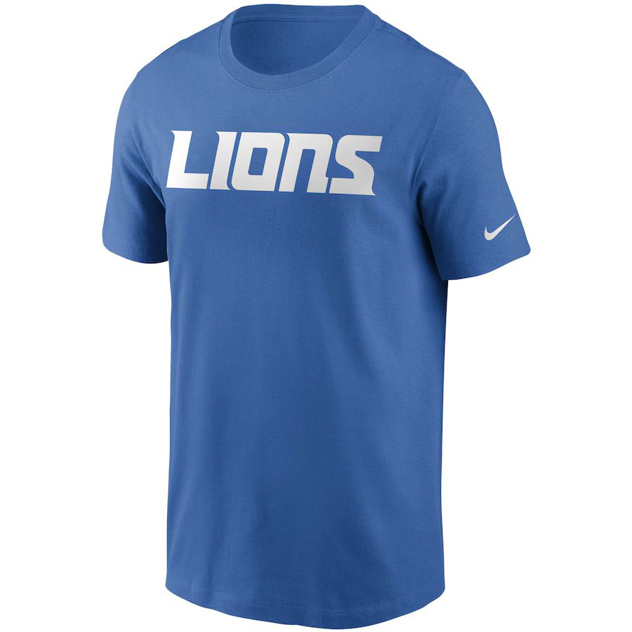 Detroit Lions Nike Team Wordmark T-Shirt - Blue | Fanatics