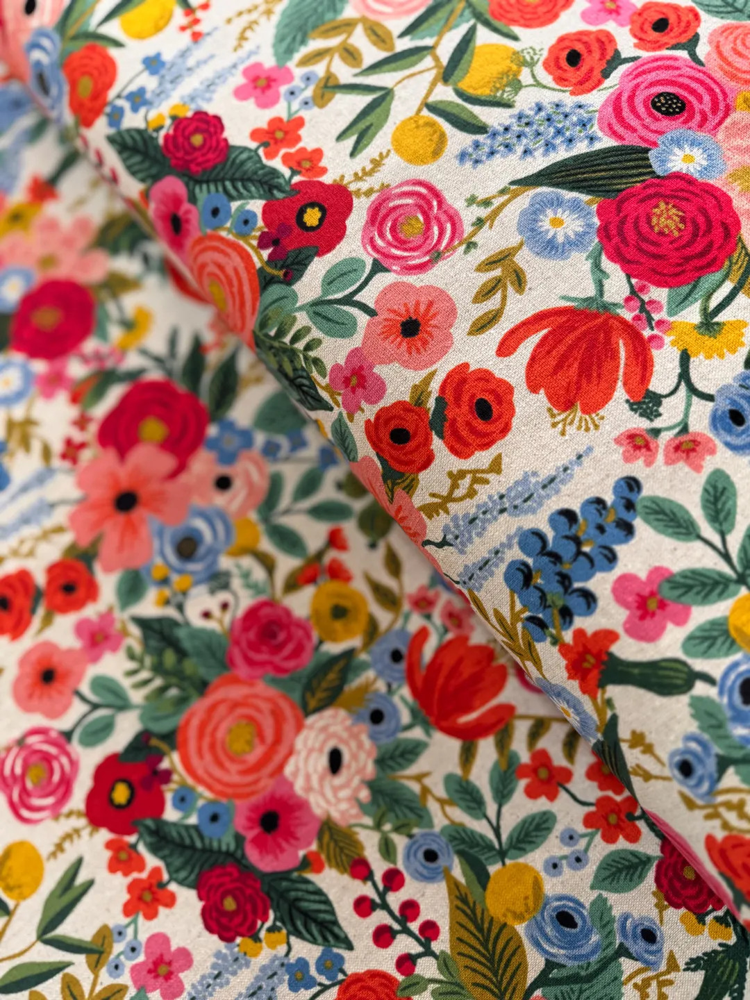 Wildwood Garden Party Pink Floral Canvas Fabric by Rifle Paper Co. | Etsy (US)