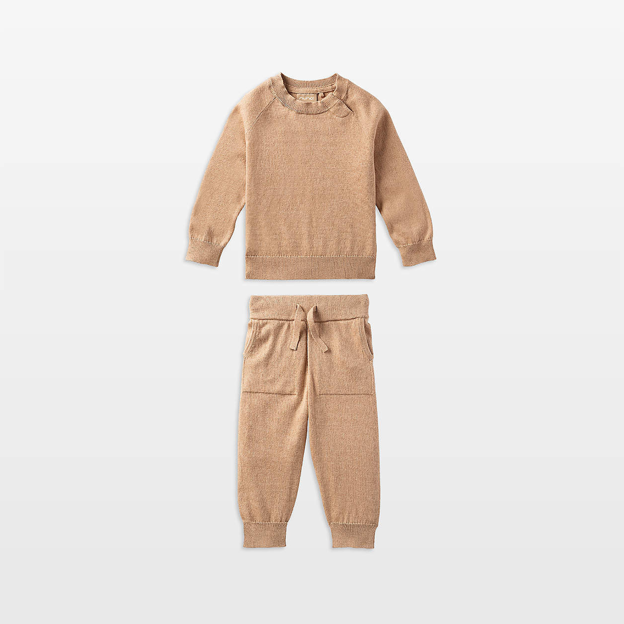 Nuna Dusty Mauve 12-18 Month Cotton Toddler Two Piece Sweater Set | Crate & Kids | Crate & Barrel