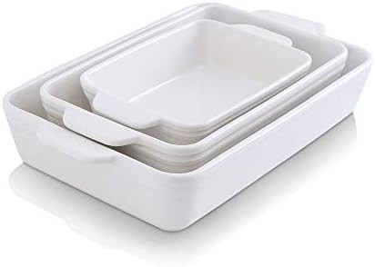KOOV Bakeware Set, Ceramic Baking Dish Set, Rectangular Casserole Dish Set, lasagna Pan, Baking P... | Amazon (US)