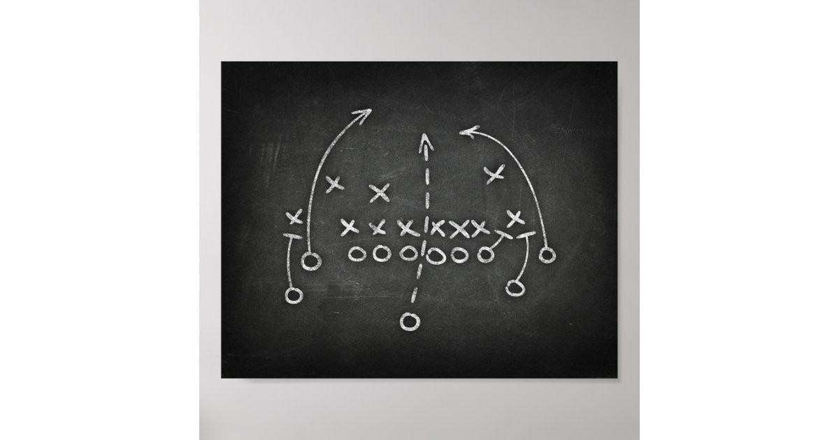 Football Party PLAYBOOK IV Sign Chalk Print | Zazzle | Zazzle