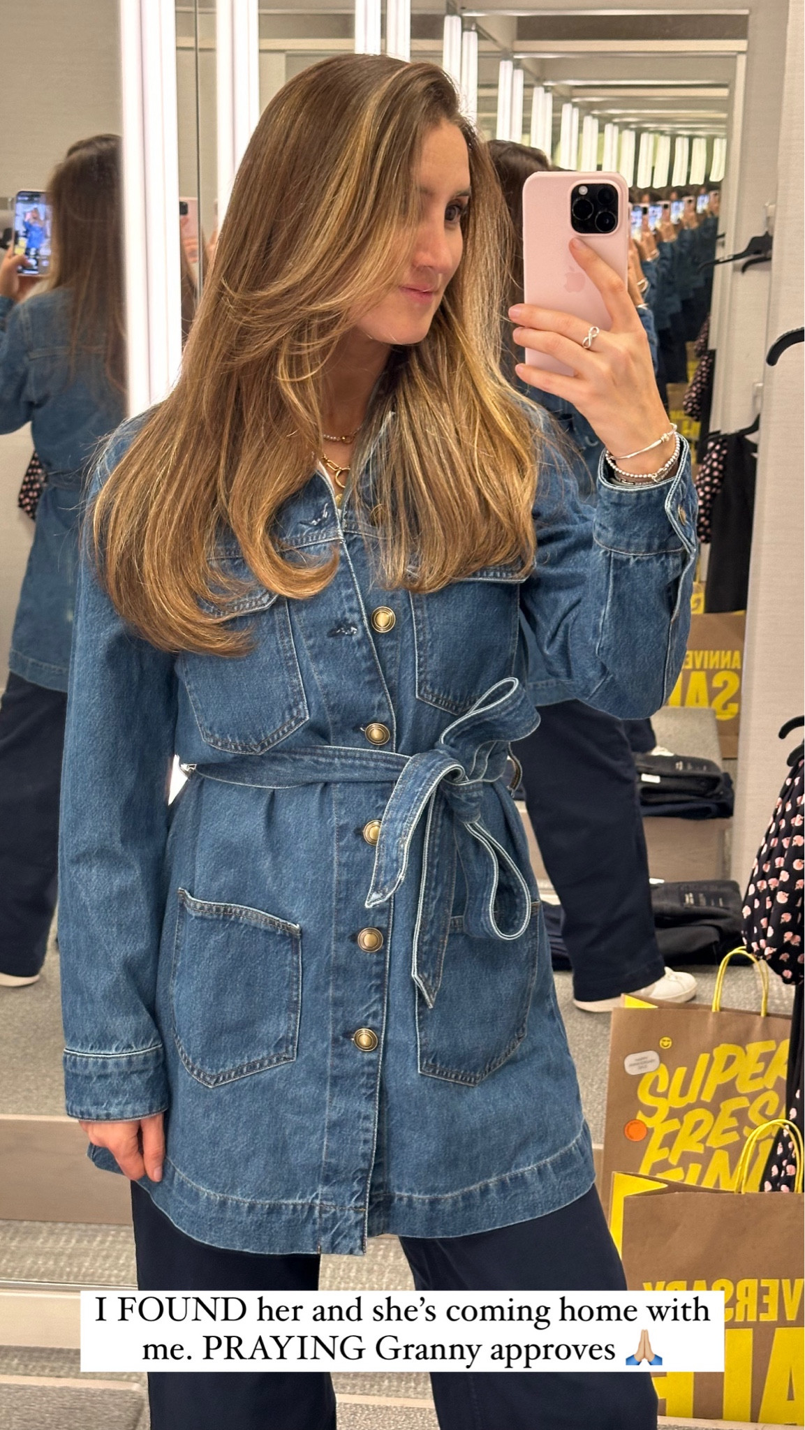 IM OBSESSED WITH THIS DENIM JACKET!!! Pumped I found it in store!! If it’s sold out, check to see if it’s available at your local store via the product page!

Would be a cute fall jacket / coat with leggings and sneakers, or dress it up with wide leg pants!

#LTKSummerSales #LTKStyleTip #LTKxNSale