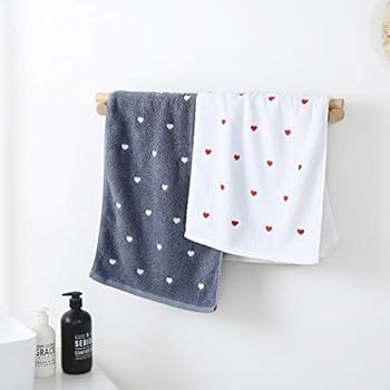 Leisofter Embroidered Heart Hand Towels(White,2-Pack, 13" x 30"),Decorative Towels for Bath, Hand... | Amazon (US)