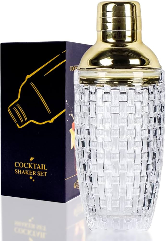 Cocktail Shaker - 13oz Glass Martini Shaker, Clear Mixer Drink Shakers for Bars & Whiskey Cocktai... | Amazon (US)
