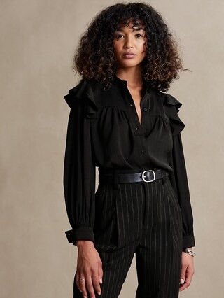 Shirred Ruffle Blouse | Banana Republic Factory