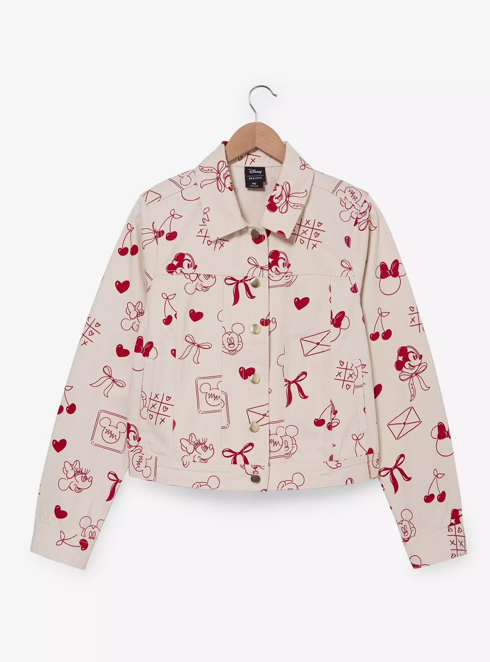 Disney Mickey & Minnie Valentine's Day Icons Women's Denim Jacket - BoxLunch Exclusive | BoxLunch