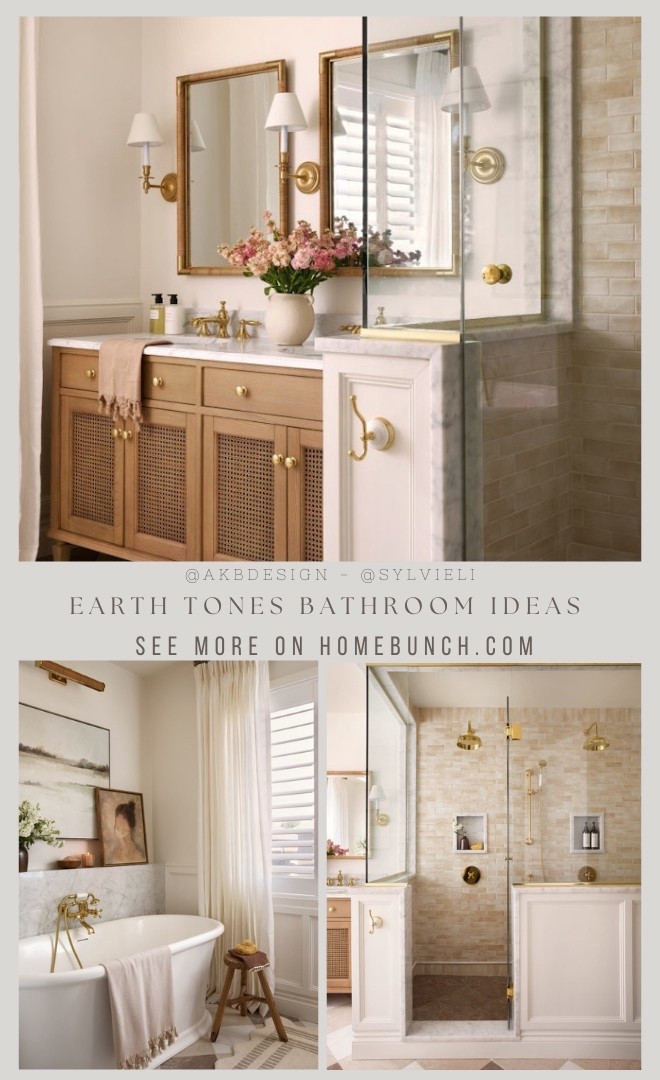 Whether you’re updating a powder room or dreaming up a full remodel, these ideas will help you design a space rooted in warmth and timeless style. Let’s step inside… and bring this look home!

Tour: https://www.homebunch.com/earth-tones-bathroom-ideas-for-2026/

Interior Designer: AKB Design (@akbdesign)

Photography: @sylvieli
#frenchcountry #bathroom 

#LTKOver40 #LTKSaleAlert #LTKmomlife