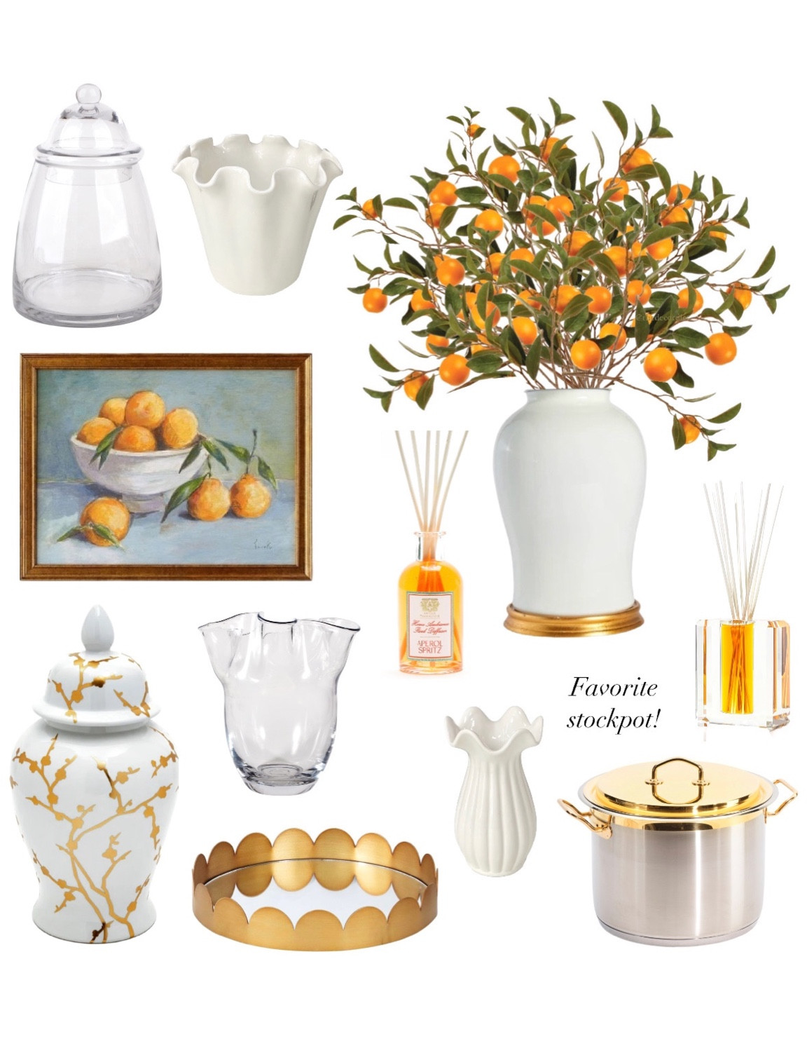 Spring decor, orange branches, scalloped tray, white and gold decor, ginger jar, kitchen accessories, kitchen decor gold cookware, crystal diffuser, Walmart, Target, ruffle vase, Alice lane, studio McGee target finds 

#LTKhome #LTKsalealert #LTKunder50